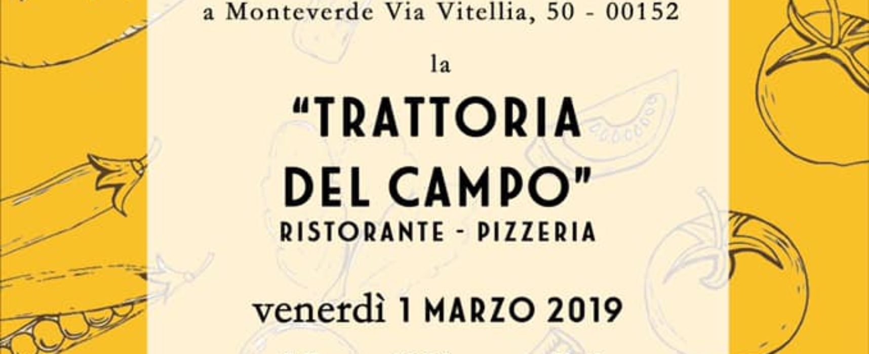 STASERA ALLE 18.30 ALLO STADIUM L’INAUGURAZIONE DELLA TRATTORIA DEL CAMPO. VI ASPETTIAMO!