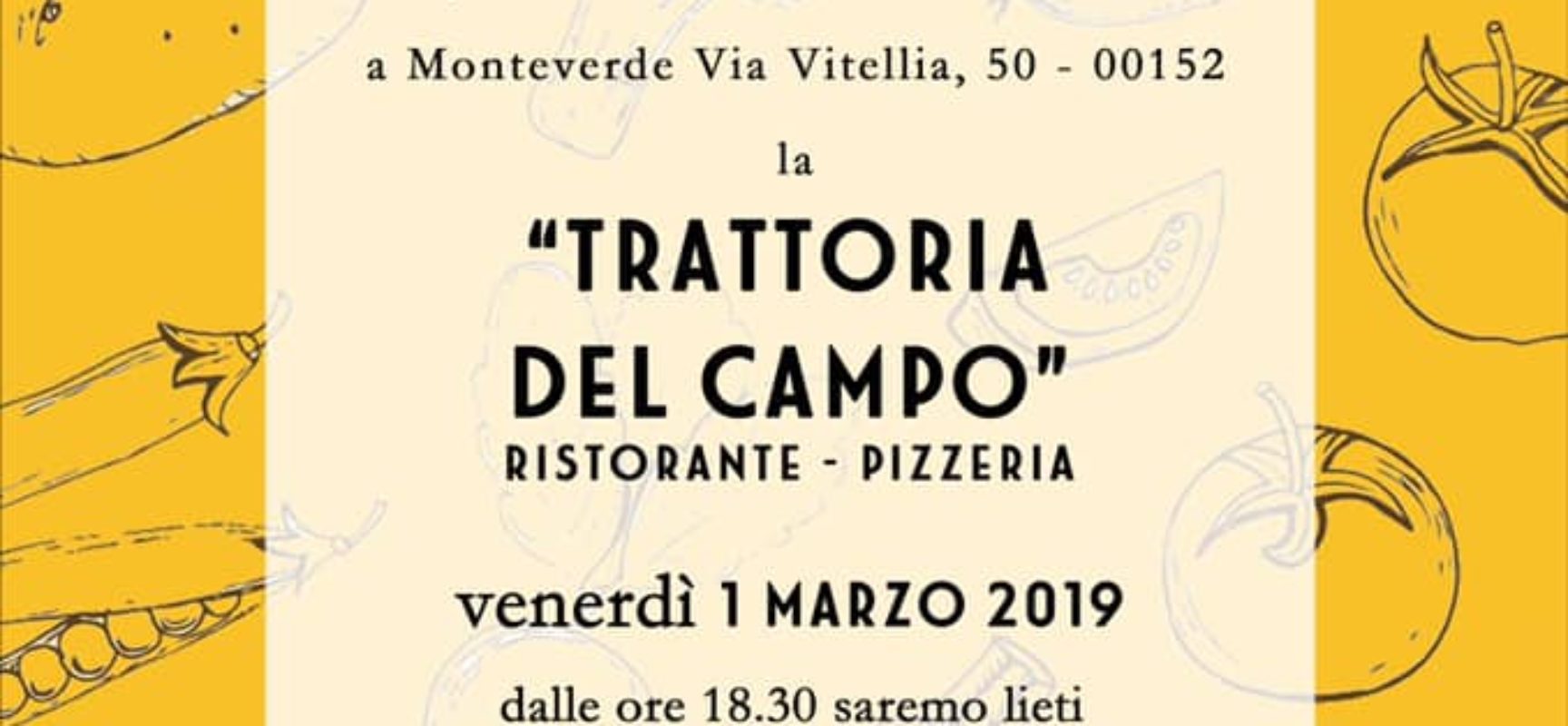 STASERA ALLE 18.30 ALLO STADIUM L’INAUGURAZIONE DELLA TRATTORIA DEL CAMPO. VI ASPETTIAMO!