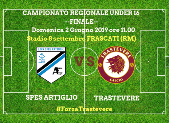 FINALE TITOLO REGIONALE UNDER 16, DOMENICA 2 GIUGNO ORE 11 A FRASCATI