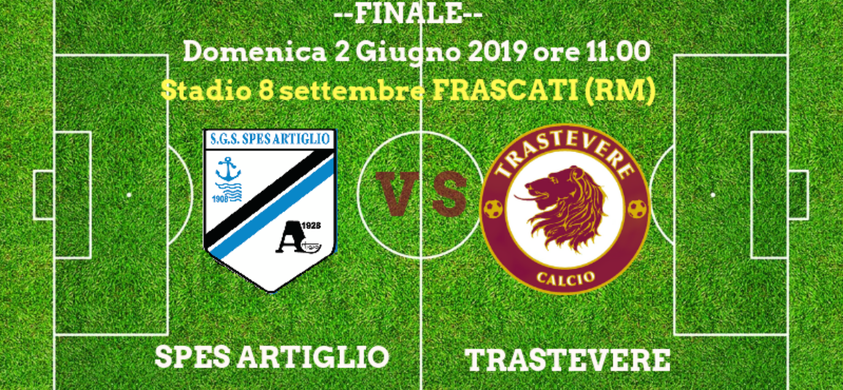 FINALE TITOLO REGIONALE UNDER 16, DOMENICA 2 GIUGNO ORE 11 A FRASCATI